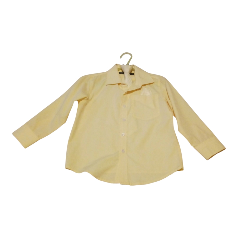 Boys Yellow Kids Shirt Size 6 Button Down With Tye